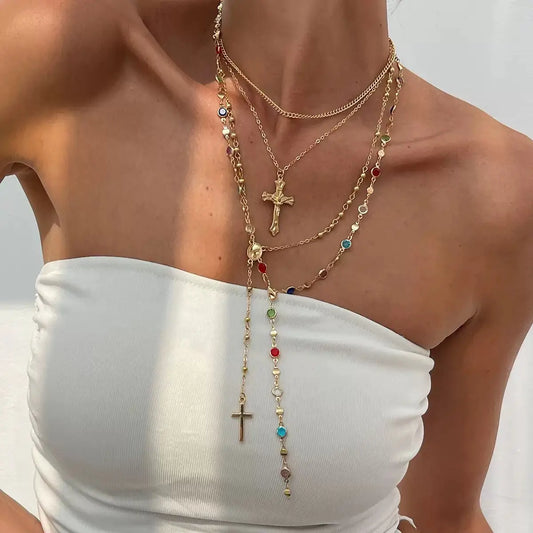 Boho Y Multi Stone Necklace