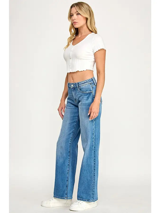 Petra Mid Rise Straight Leg Jean