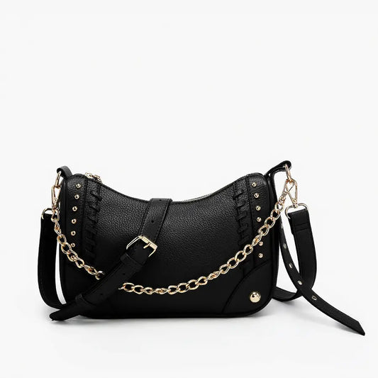 Artemis Paneled Crossbody w/ Stud Details