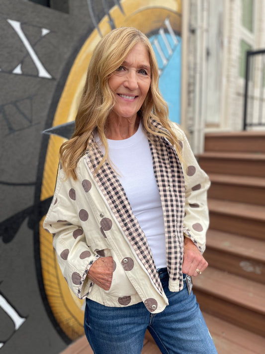 Polka Dot Oxford Jacket