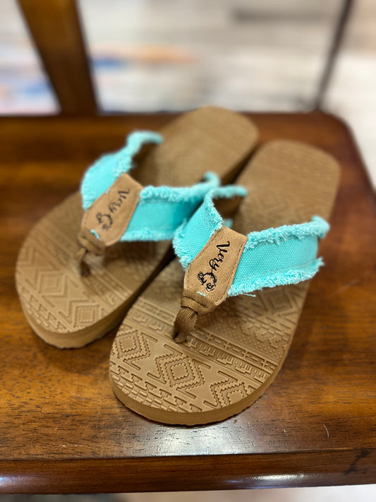 Very G Brexly Aqua Flip Flops