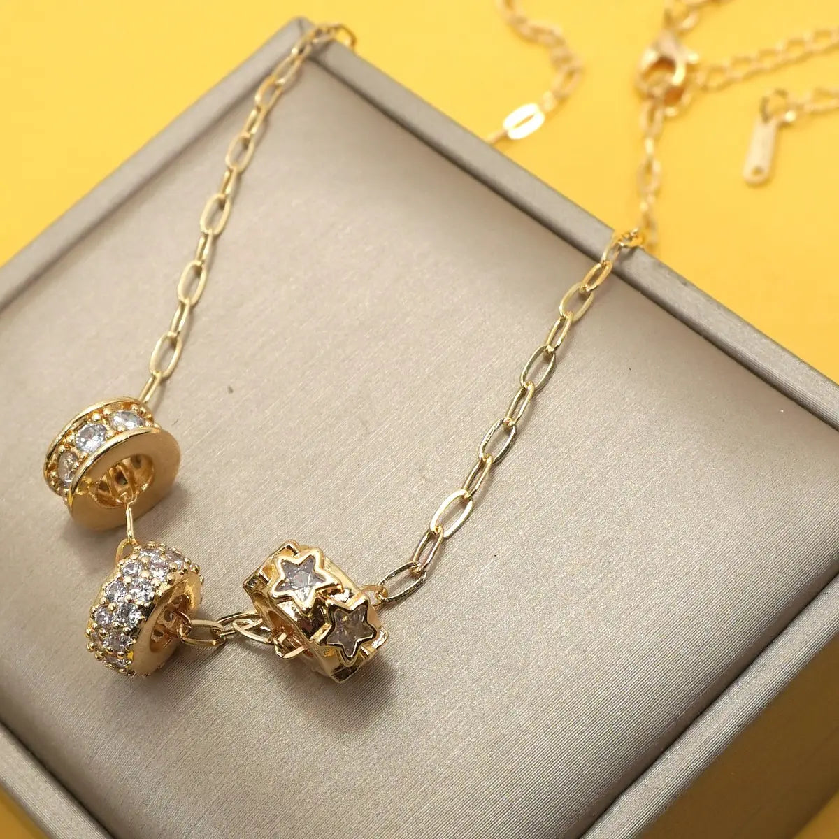 Triple Barrel Slider Necklace