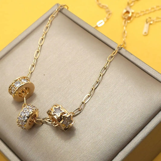 Triple Barrel Slider Necklace