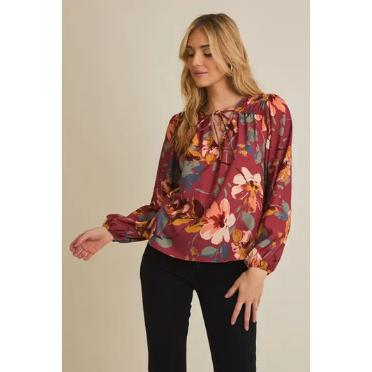 Kaeley V Neck Floral Top