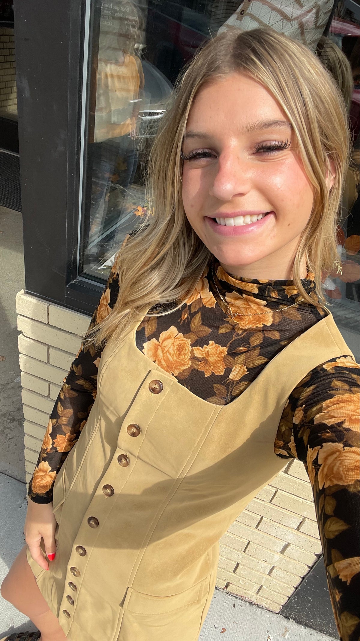 Skylar Camel Sued Dress