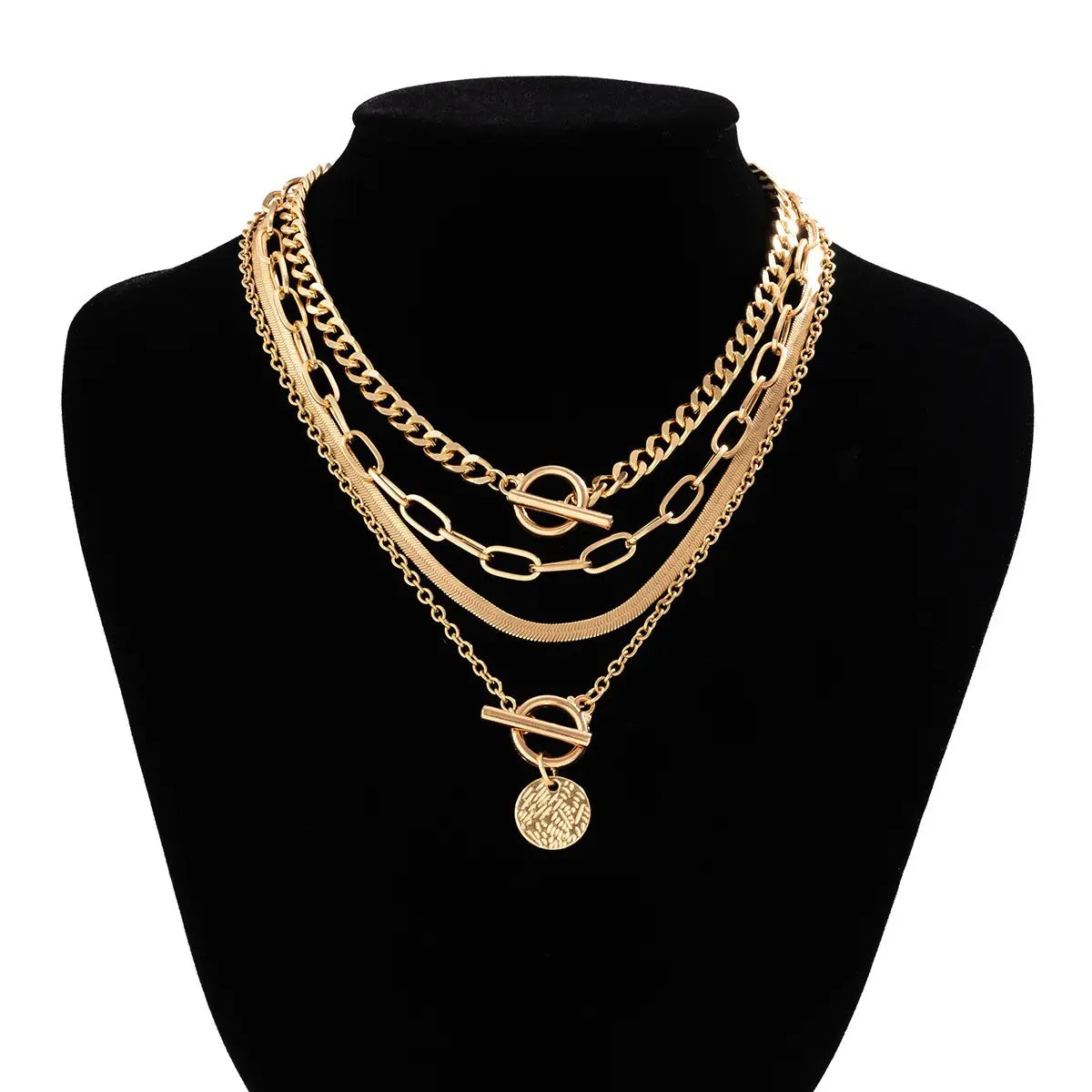 Layered Toggle Coin Necklace