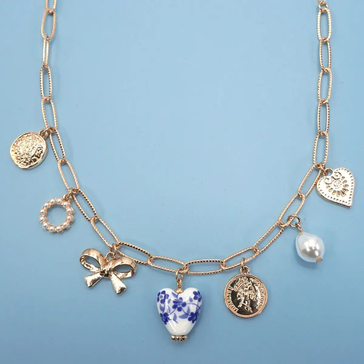 Ceramic Porcelain Heart Charm
