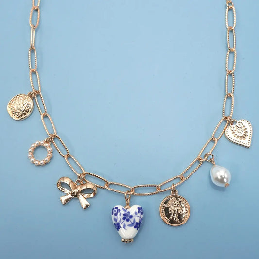 Ceramic Porcelain Heart Charm