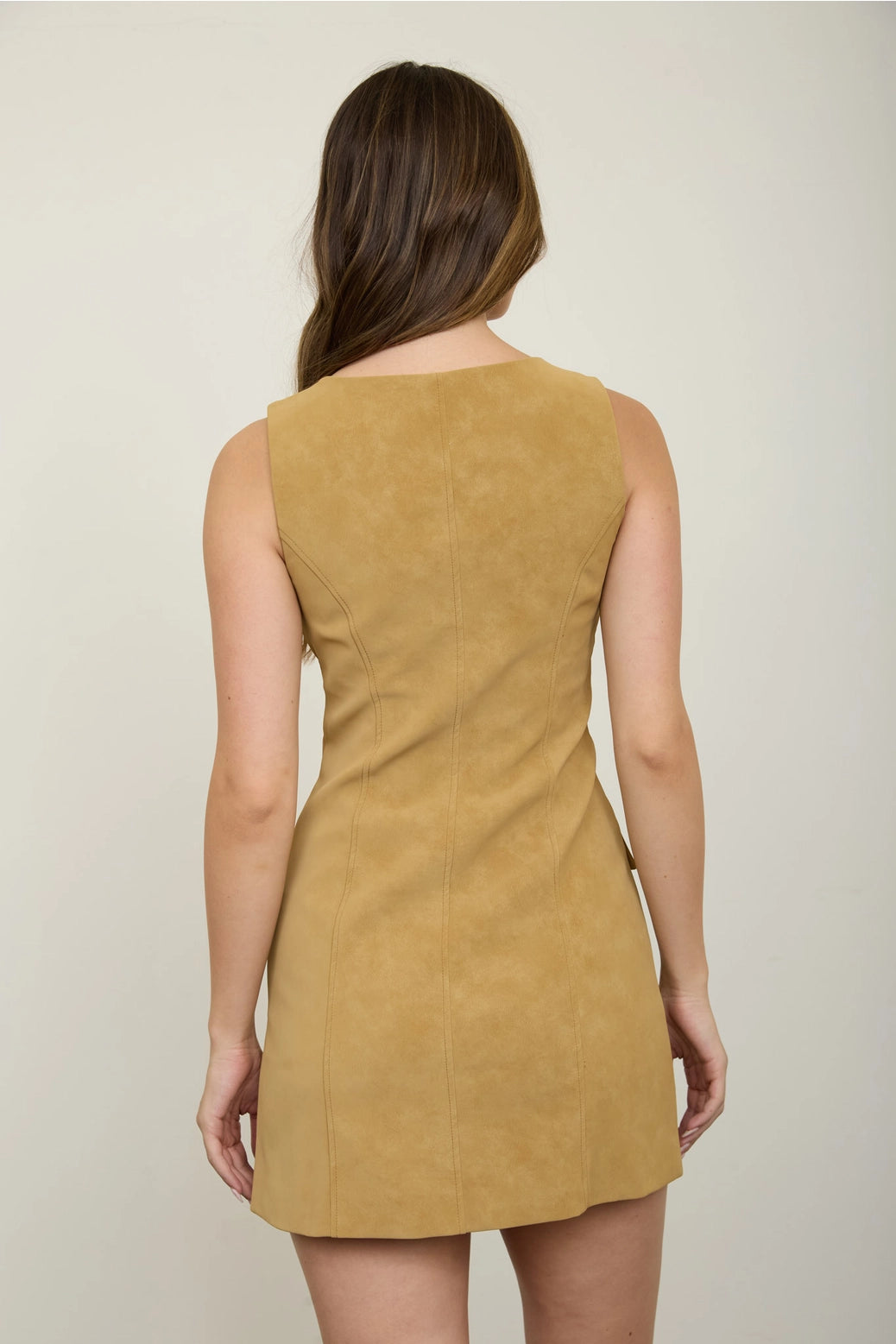 Skylar Camel Sued Dress
