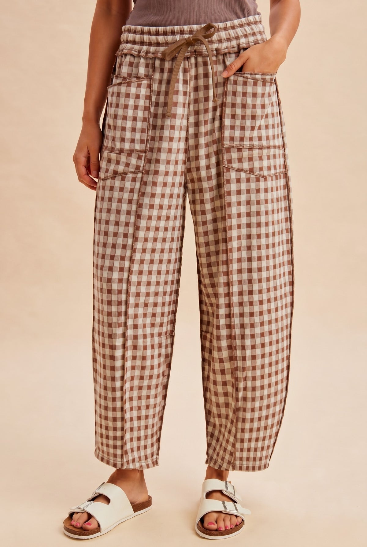 Anniewear Checkered Barrel Pant