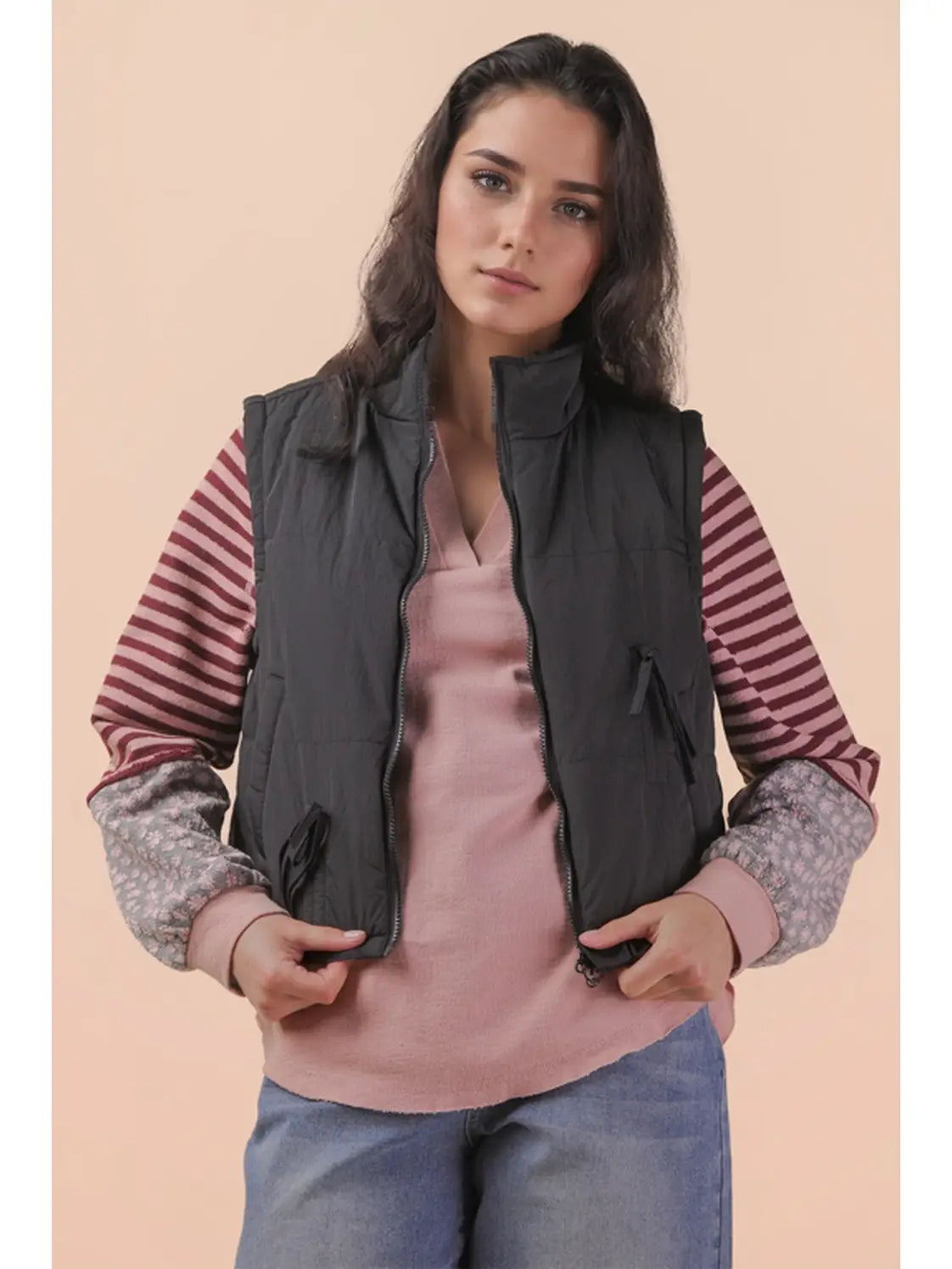 Ciara Tie Detail Puffer Vest