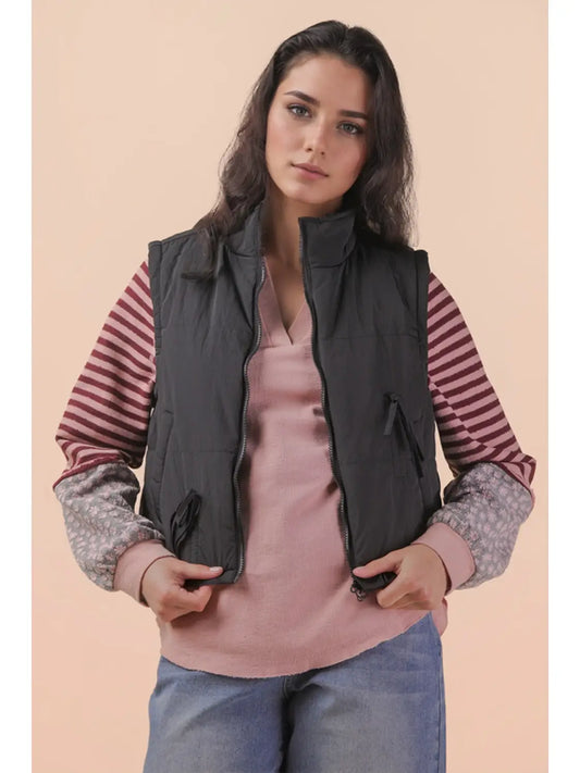 Ciara Tie Detail Puffer Vest