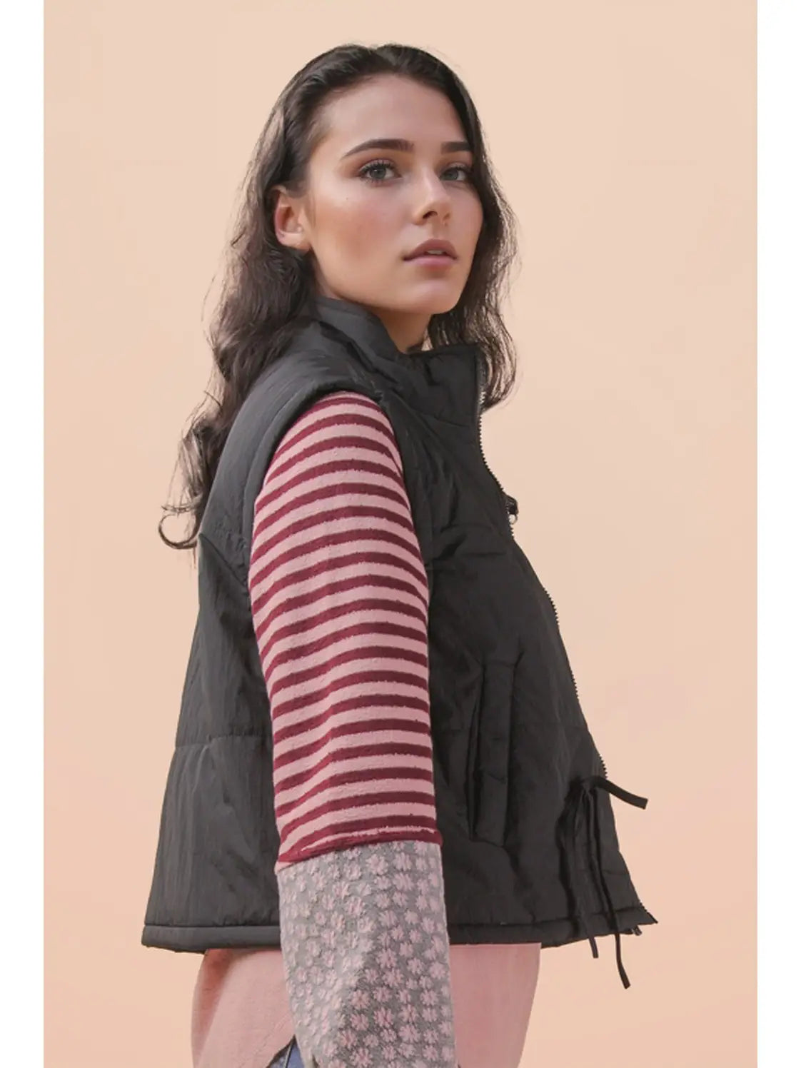 Ciara Tie Detail Puffer Vest