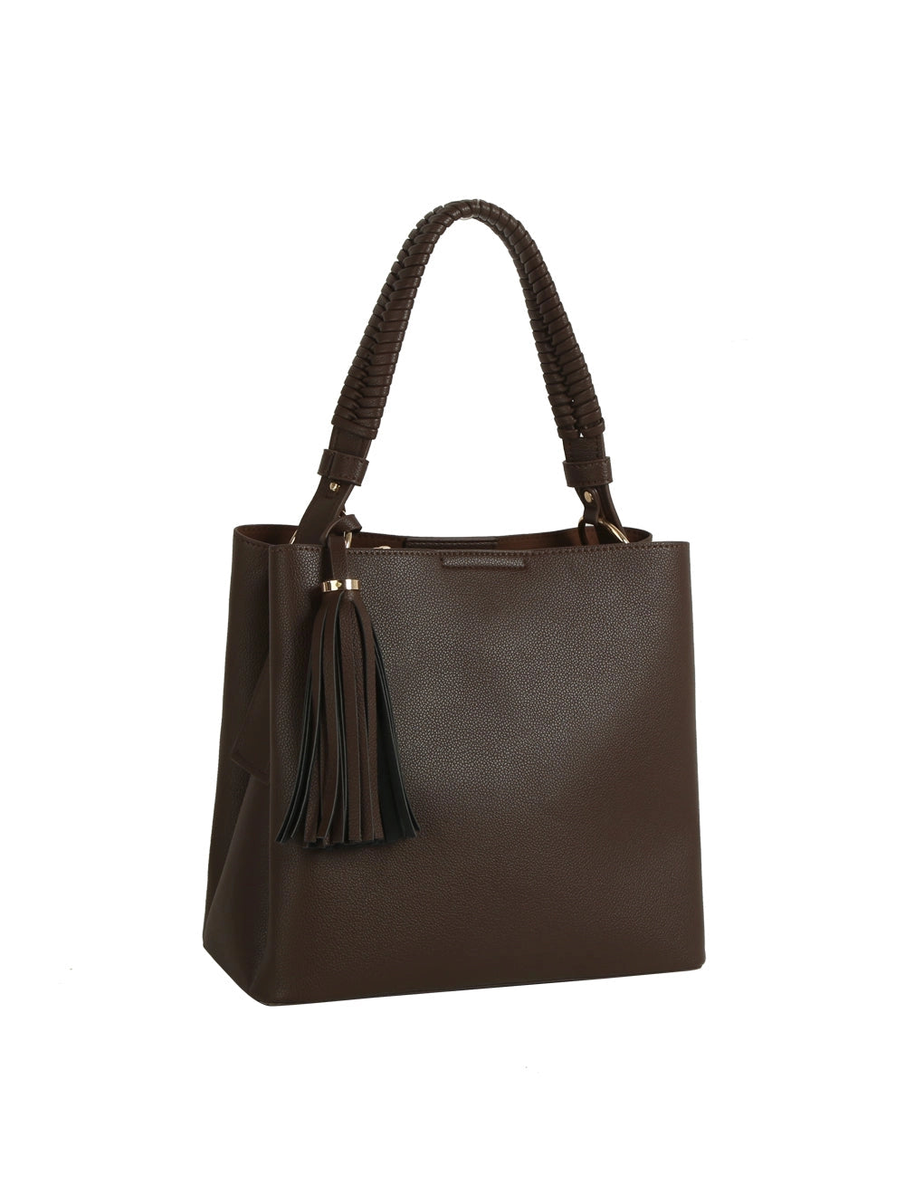 Braided Handled Tassel Handbag