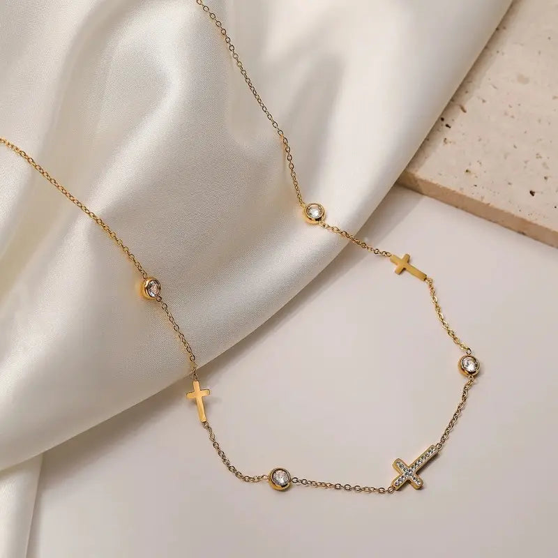 Rhinestone Cross Necklace