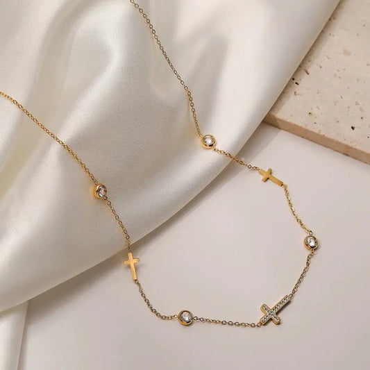 Rhinestone Cross Necklace