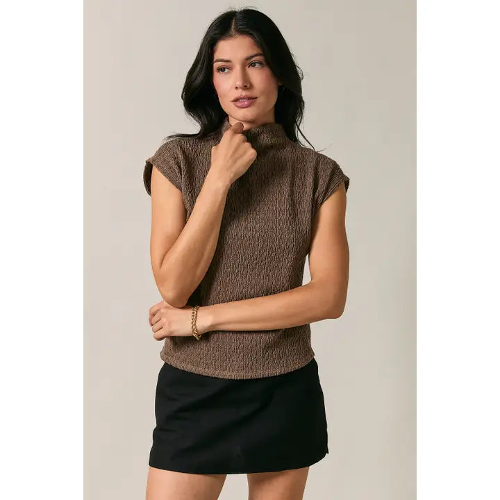 Lola Mock Neck Cap Sleeve