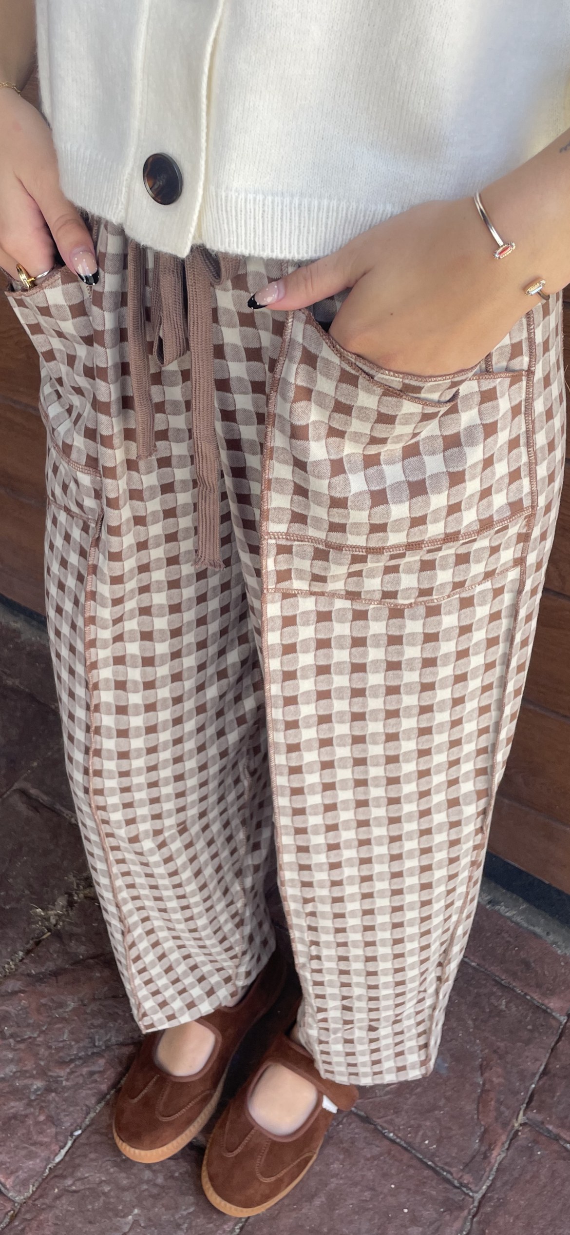 Anniewear Checkered Barrel Pant