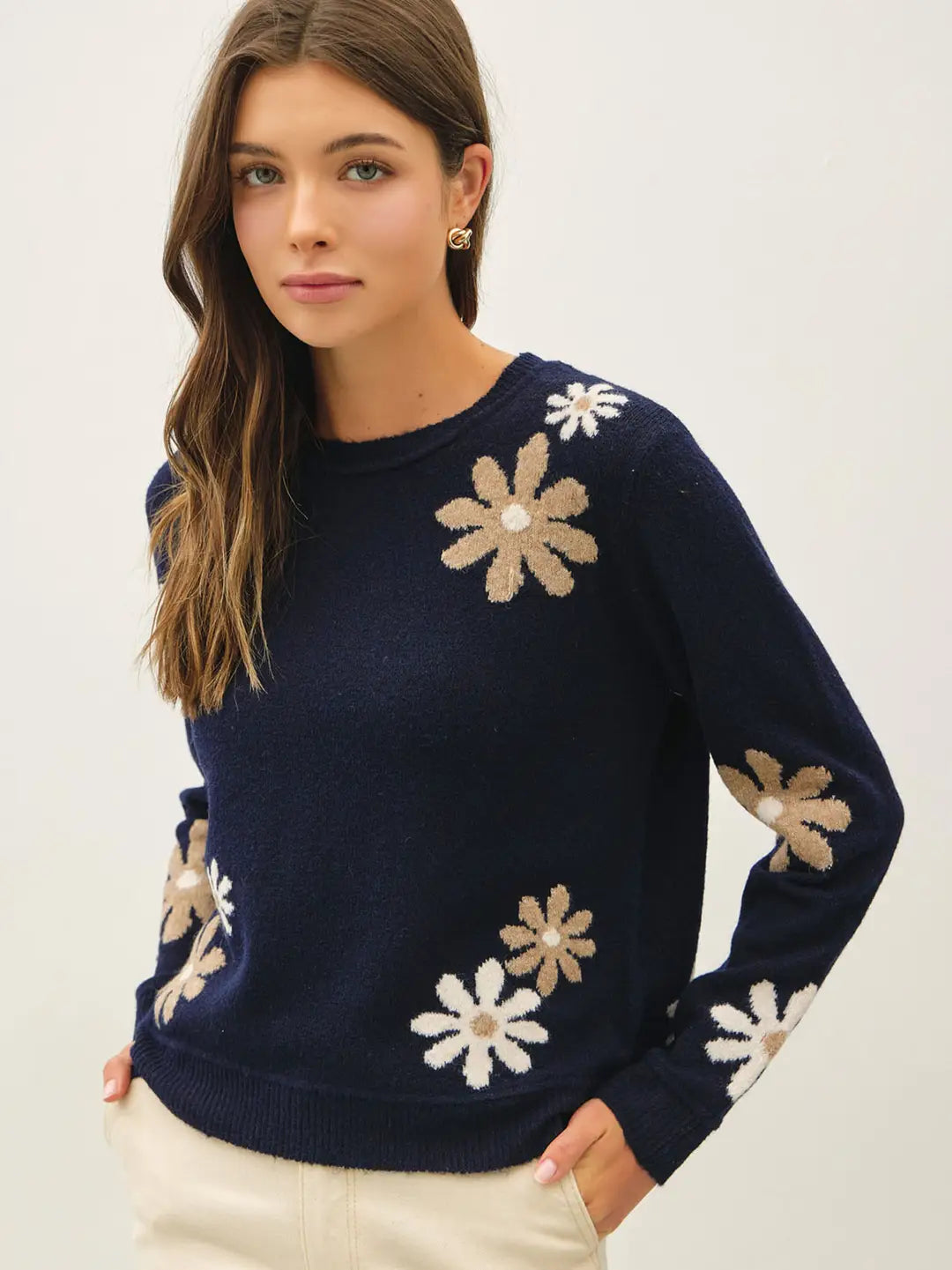 Danie Wool Blend Accent Sweater