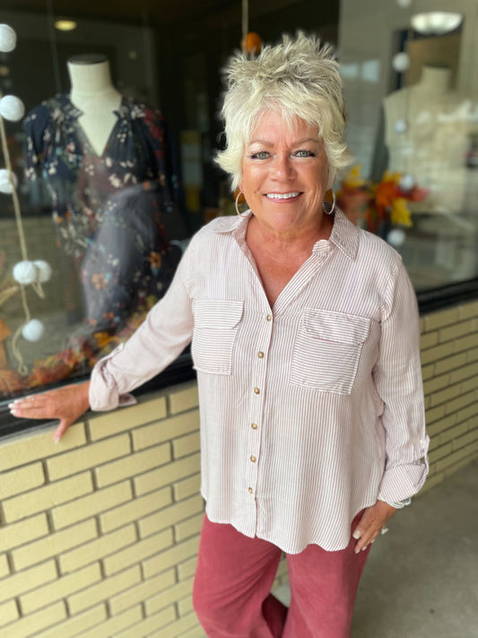Toni Striped Button Down
