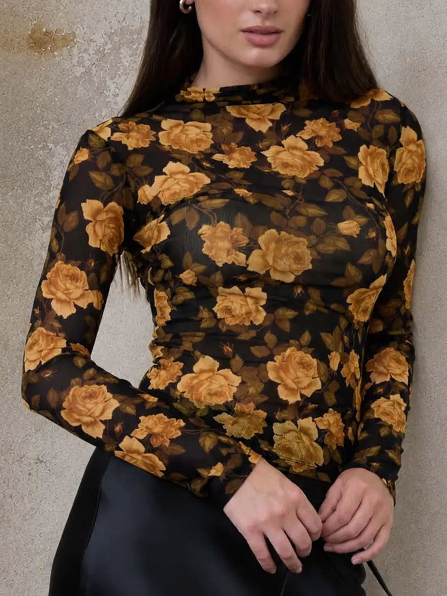 Avery Floral Mesh Top