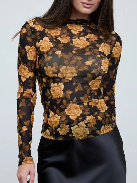 Avery Floral Mesh Top