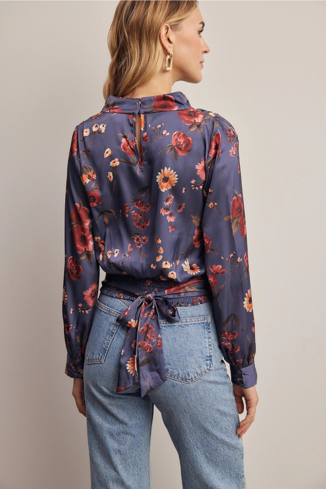 Amelia Floral Mock Neck