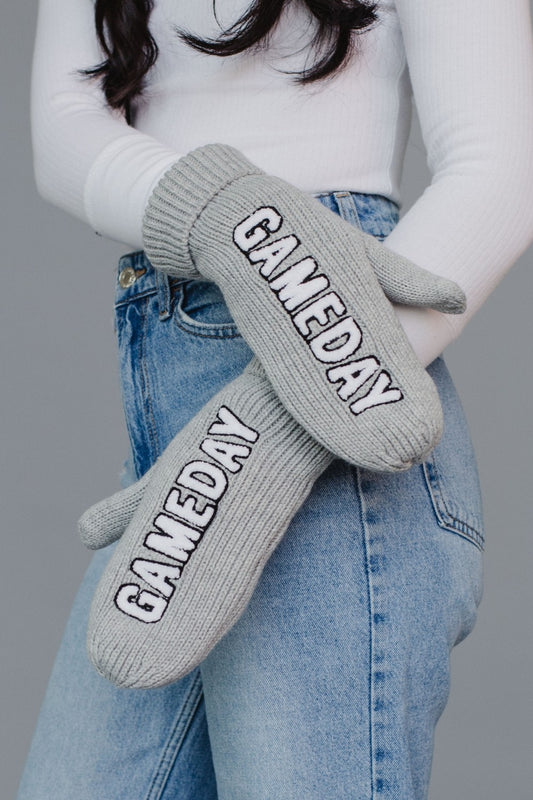 Grey & Black Game Day Mittens