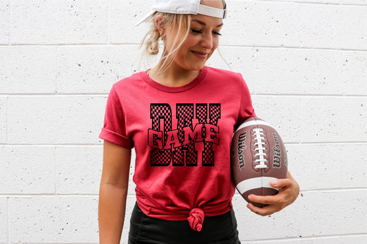 Red Checkered Game Day Tee