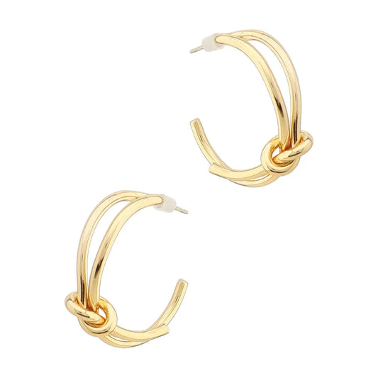 Gold Knotted Earrings