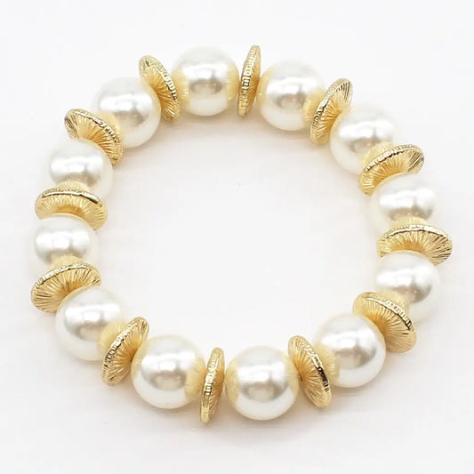 Pearl Beaded Gold Bracelet