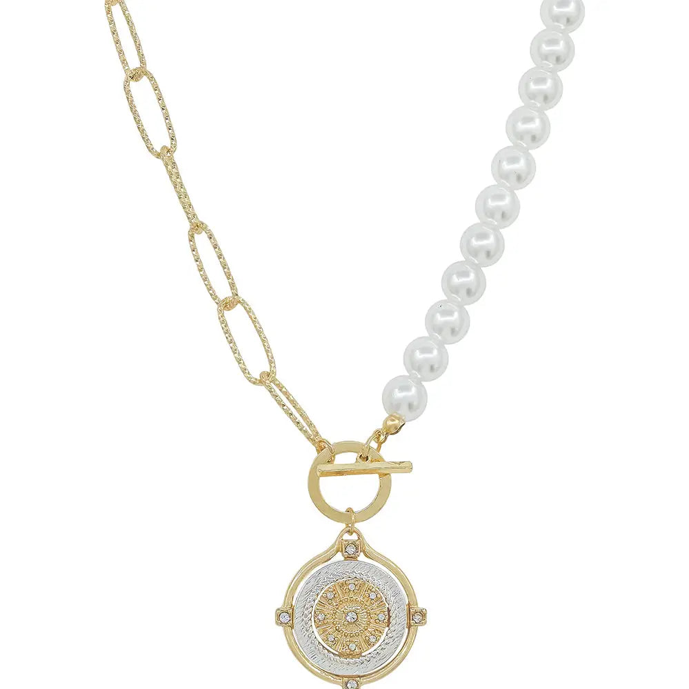 Gold & Pearl Chain Necklace