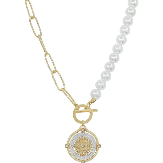 Gold & Pearl Chain Necklace