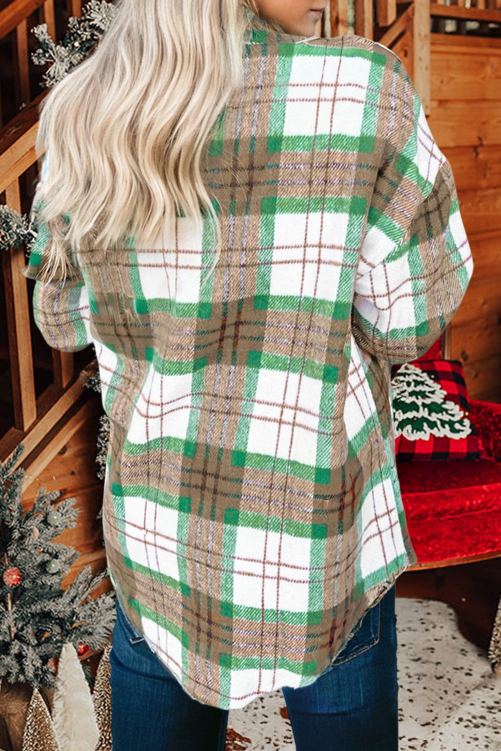 Christmas Plaid (Green) Button Down