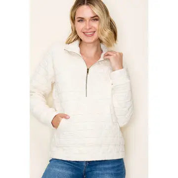 Quinn Half Zip Quilted Sweatshirt