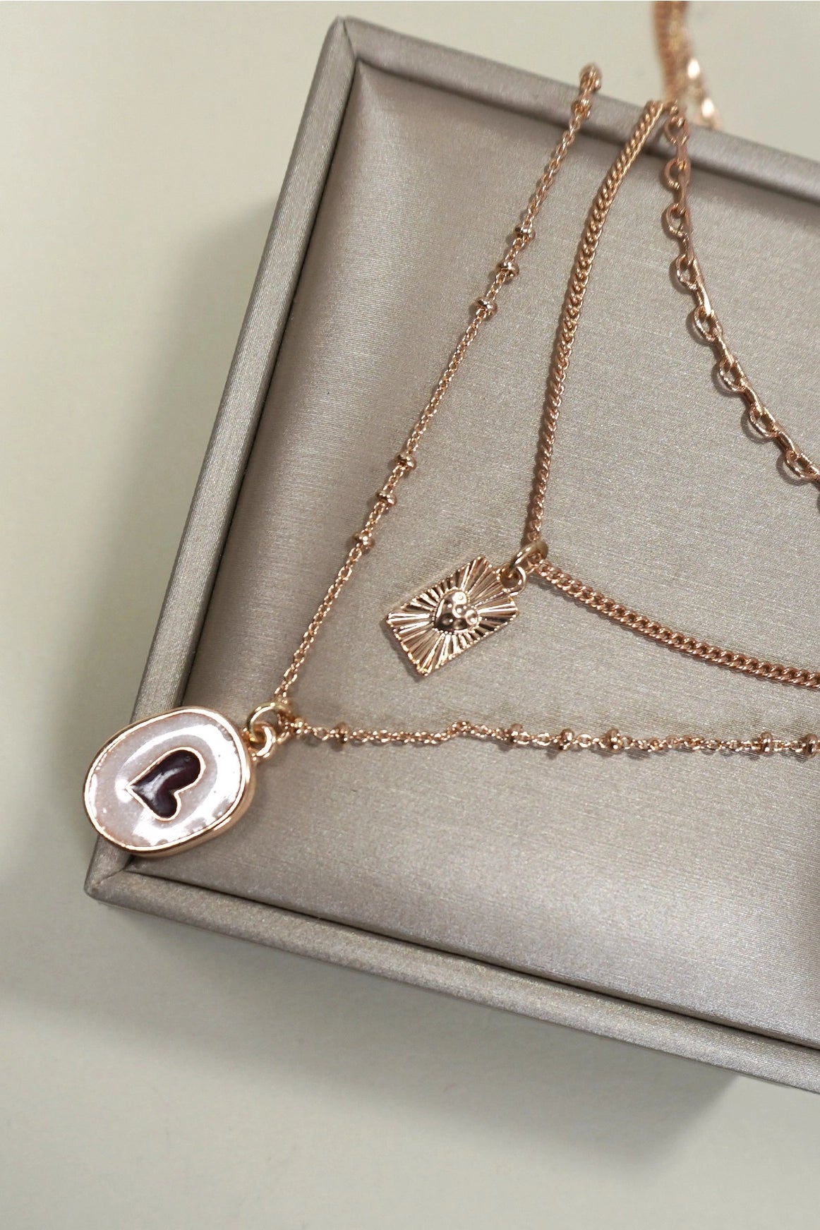 Epoxy Heart Charm Necklace
