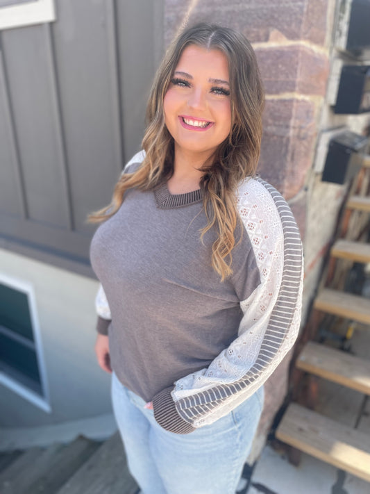 Livvy Acorn Multi Fabric Top