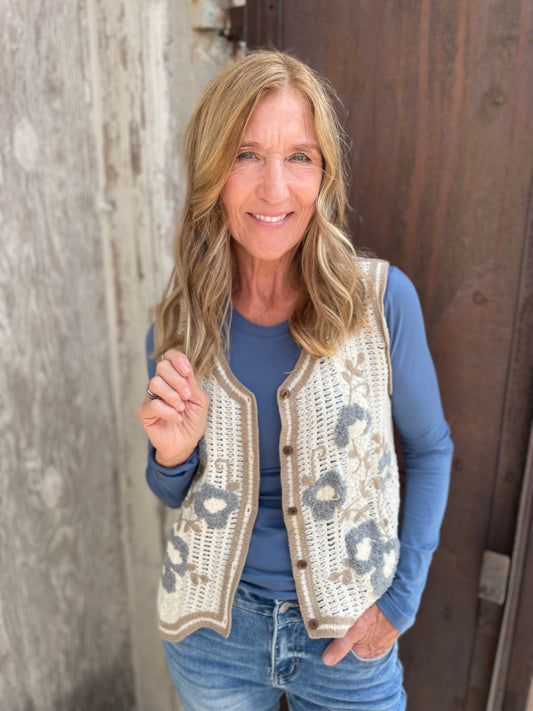 Annie Floral Sweater Vest