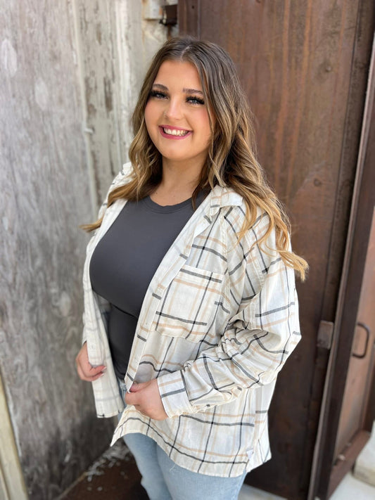 Brenna Oversized Plaid Top