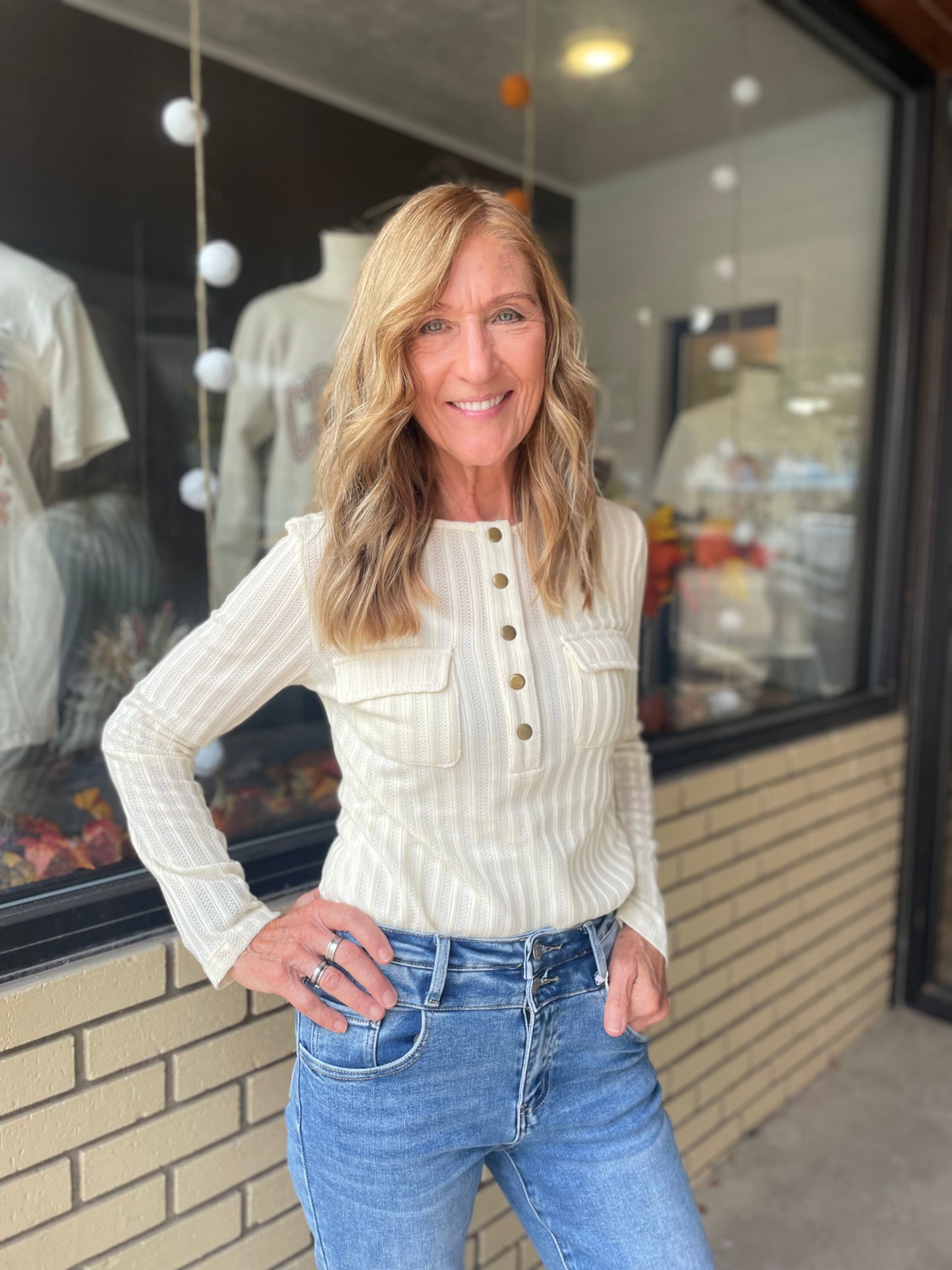 Colleen Henley Button Top