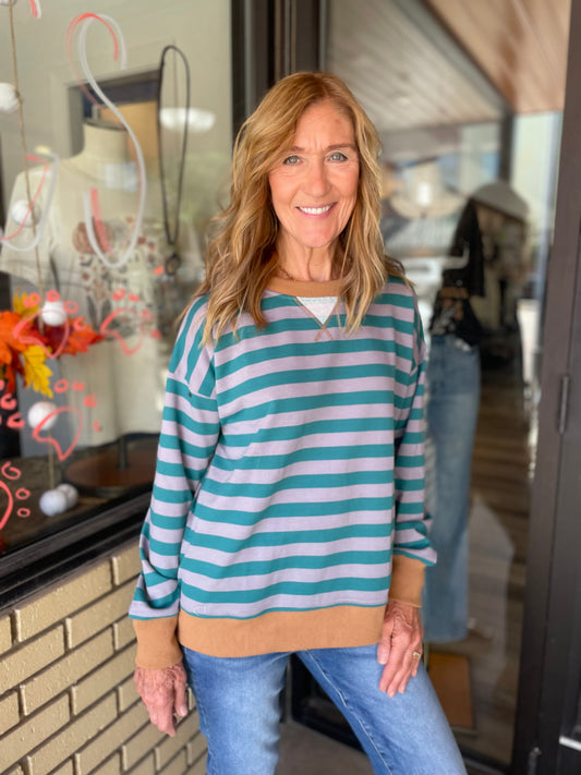 Katie Oversized Stripe Pullover