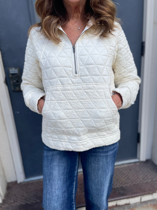 Quinn Half Zip Quilted Sweatshirt