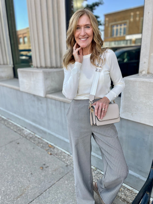 Saydie Pleated Checkered Pants