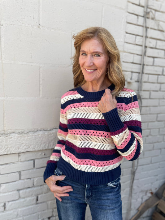 Kati Navy Striped Sweater