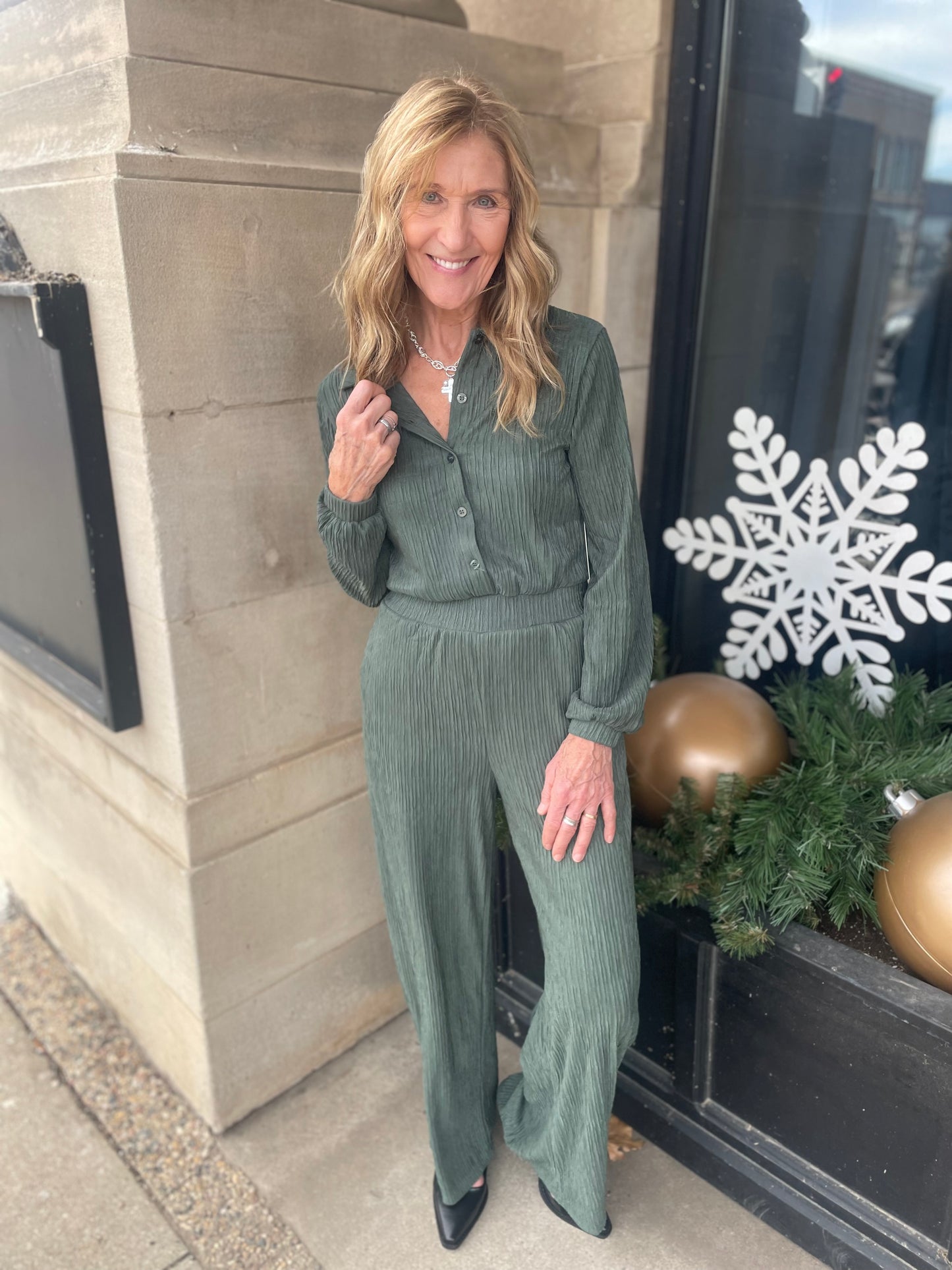 Iris Crinkled Plisse Jumpsuit