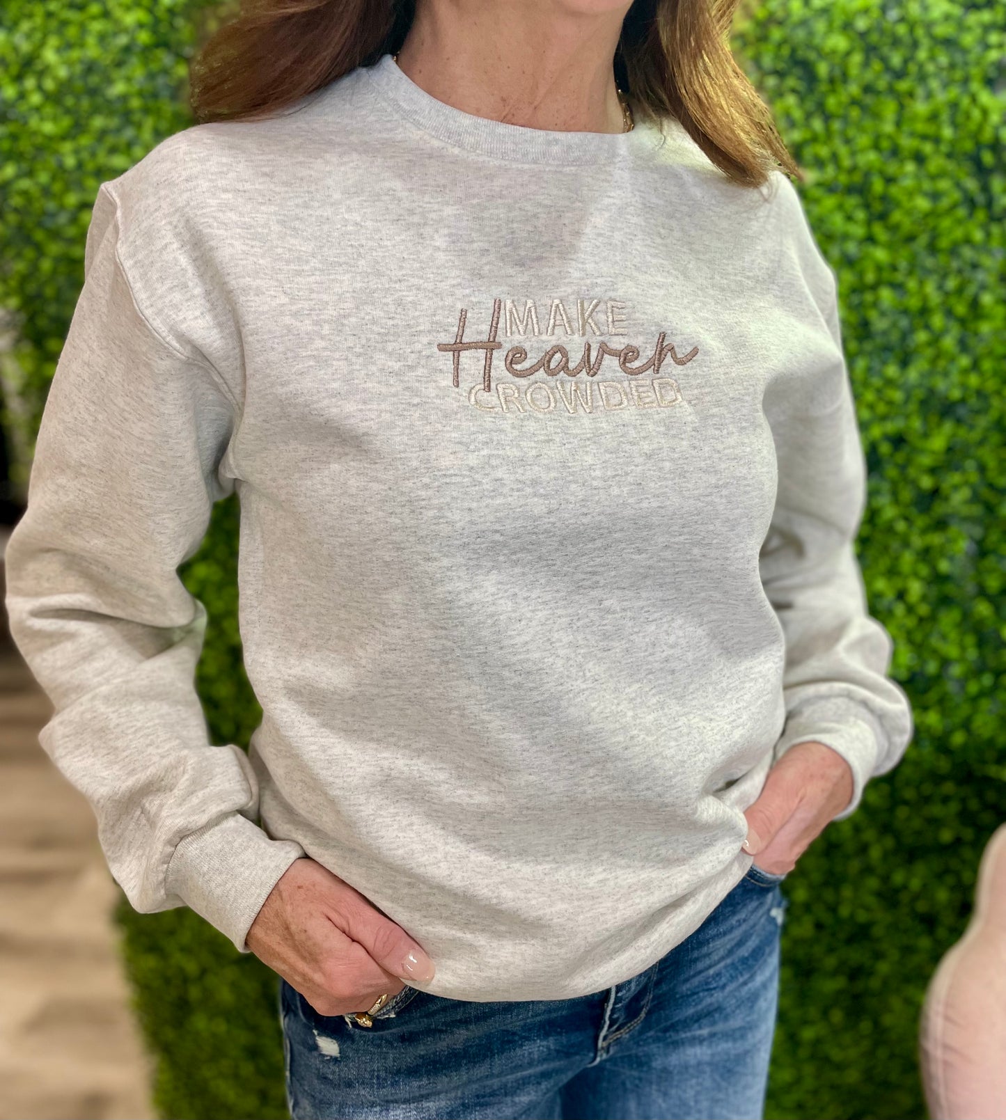 Make Heaven Crowded Embroidered Sweatshirt