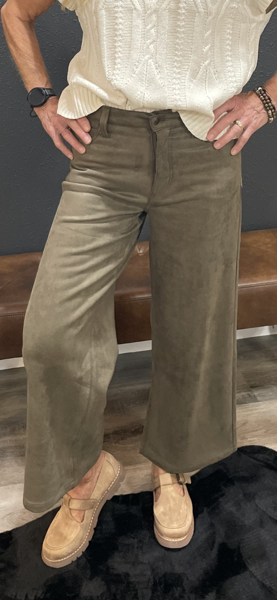 Mono B Suede Wide Leg
