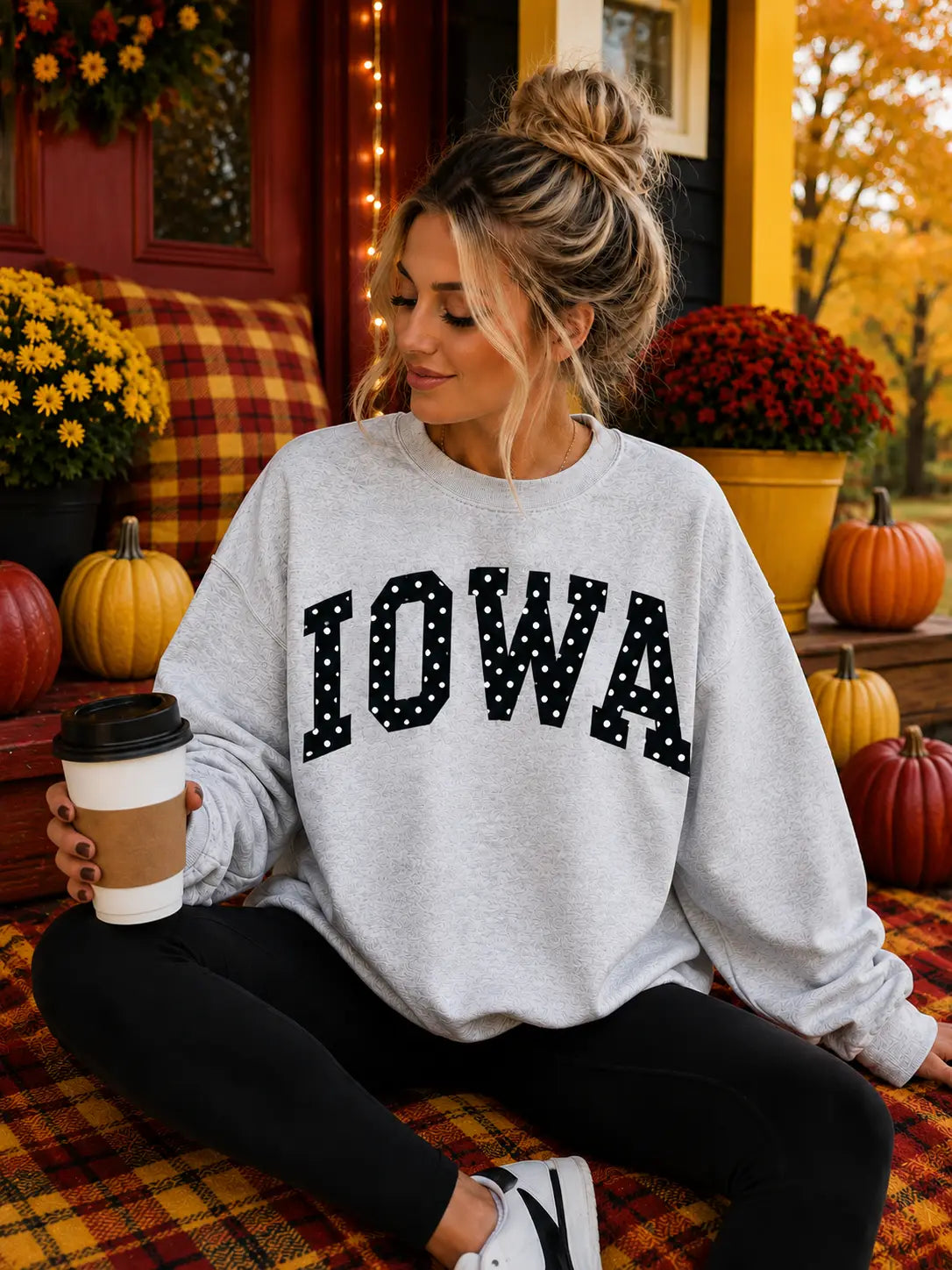 Iowa Polka Dot Crewneck