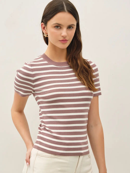 Kyza Crew Neck Striped Sweater