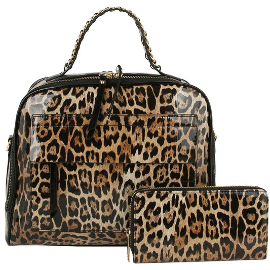 Linsey Leopard Tote Satchel